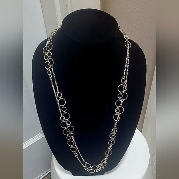 Chunky Round Link Chain Long Necklace 🌴 - Picture 2 of 4